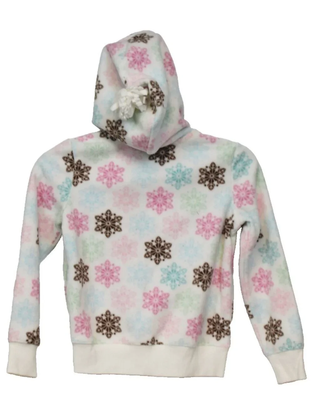 2009 Gymboree Winter Ballerina Med 7/8 Jacket Fleece White Snowflakes Hoodie